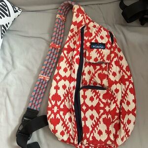Kavu Red and White Patterned Sling Bag